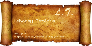 Lehotay Terézia névjegykártya