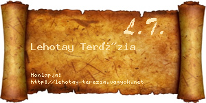 Lehotay Terézia névjegykártya